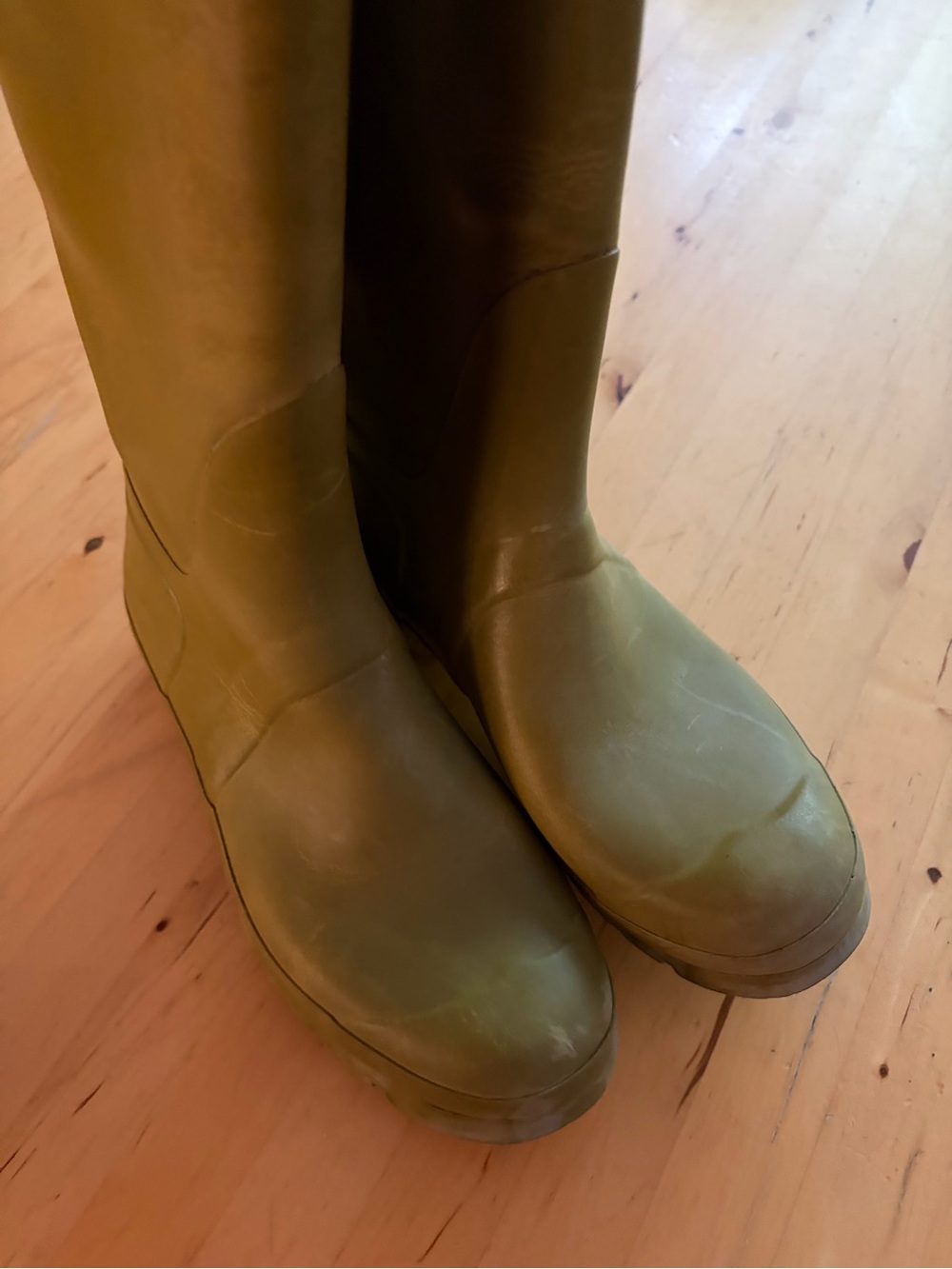 Hunter Olive Green Tall Rubber Rain Boots - Picture 5 of 10
